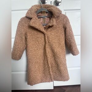 Monnalisa brown teddy coat with buttons
